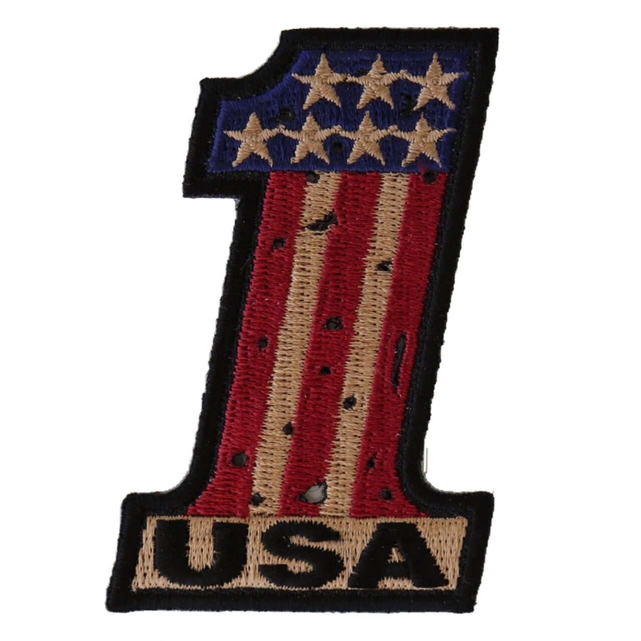 Patch, Embroidered Patch (Iron-On or Sew-On), Retro Number 1 USA